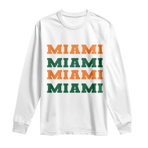 Miami Long Sleeve Shirt Retro Florida FL Vintage Athletic Sports TS10 White Print Your Wear