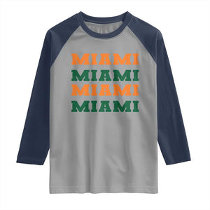 Miami Raglan Shirt Retro Florida FL Vintage Athletic Sports TS10 Sport Gray Navy Print Your Wear