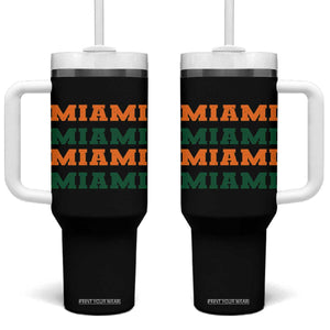 Miami Tumbler With Handle Retro Florida FL Vintage Athletic Sports TS10 One Size: 40 oz Black Print Your Wear
