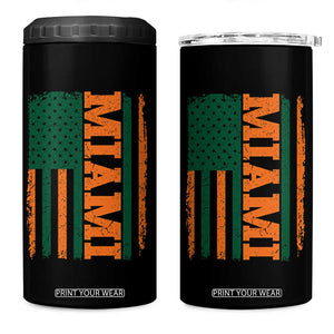 Vintage Miami 4 in 1 Can Cooler Tumbler Classic Retro City USA Flag Game Day TS10 One Size: 16 oz Black Print Your Wear