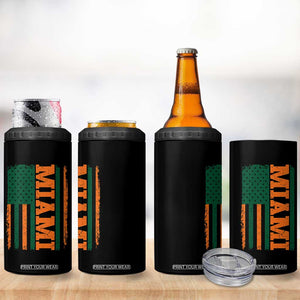 Vintage Miami 4 in 1 Can Cooler Tumbler Classic Retro City USA Flag Game Day TS10 Print Your Wear