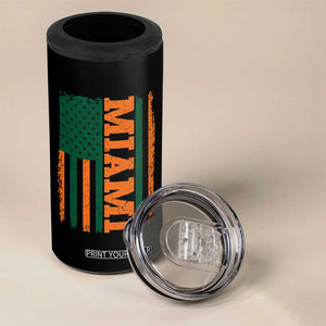Vintage Miami 4 in 1 Can Cooler Tumbler Classic Retro City USA Flag Game Day TS10 Print Your Wear