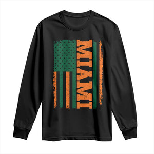 Vintage Miami Long Sleeve Shirt Classic Retro City USA Flag Game Day TS10 Black Print Your Wear