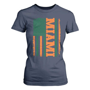 Vintage Miami T Shirt For Women Classic Retro City USA Flag Game Day TS10 Navy Print Your Wear