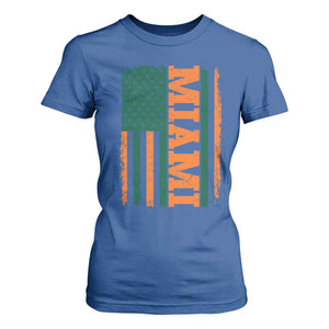 Vintage Miami T Shirt For Women Classic Retro City USA Flag Game Day TS10 Royal Blue Print Your Wear