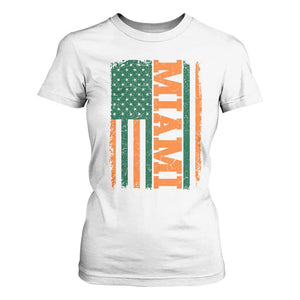 Vintage Miami T Shirt For Women Classic Retro City USA Flag Game Day TS10 White Print Your Wear
