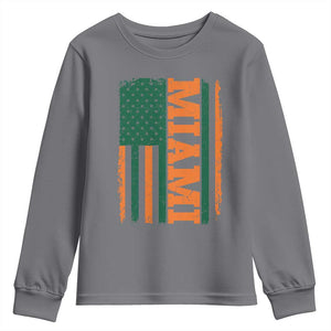 Vintage Miami Youth Sweatshirt Classic Retro City USA Flag Game Day TS10 Charcoal Print Your Wear