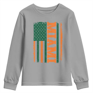 Vintage Miami Youth Sweatshirt Classic Retro City USA Flag Game Day TS10 Sport Gray Print Your Wear