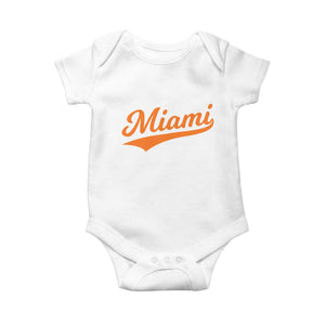 Vintage Miami Baby Onesie Florida FL Varsity Script Retro Vintage Athletic Sports TS10 White Print Your Wear