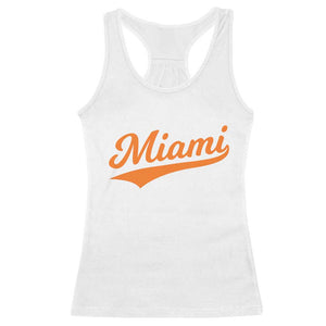 Vintage Miami Racerback Tank Top Florida FL Varsity Script Retro Vintage Athletic Sports TS10 White Print Your Wear