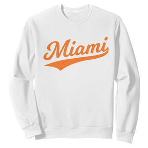 Vintage Miami Sweatshirt Florida FL Varsity Script Retro Vintage Athletic Sports - Print Your Wear