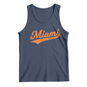 Vintage Miami Tank Top Florida FL Varsity Script Retro Vintage Athletic Sports TS10 Navy Print Your Wear
