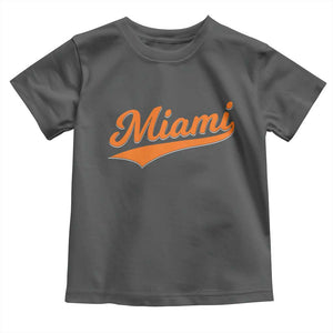 Vintage Miami Toddler T Shirt Florida FL Varsity Script Retro Vintage Athletic Sports TS10 Dark Heather Print Your Wear