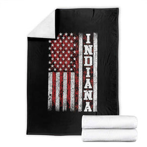 Indiana Fan Throw Blanket Classic Retro City USA Flag Patriotic American TS10 Black Print Your Wear