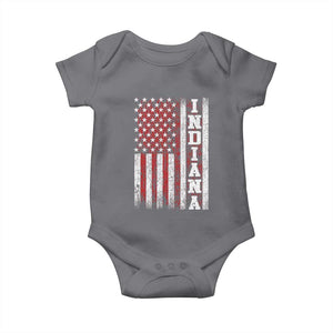 Indiana Fan Baby Onesie Classic Retro City USA Flag Patriotic American TS10 Charcoal Print Your Wear