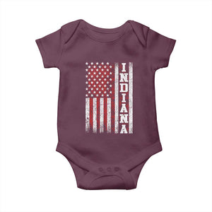 Indiana Fan Baby Onesie Classic Retro City USA Flag Patriotic American TS10 Maroon Print Your Wear