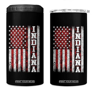 Indiana Fan 4 in 1 Can Cooler Tumbler Classic Retro City USA Flag Patriotic American TS10 One Size: 16 oz Black Print Your Wear