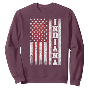 Indiana Fan Sweatshirt Classic Retro City USA Flag Patriotic American TS10 Maroon Print Your Wear