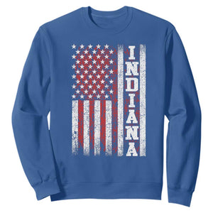 Indiana Fan Sweatshirt Classic Retro City USA Flag Patriotic American TS10 Royal Blue Print Your Wear