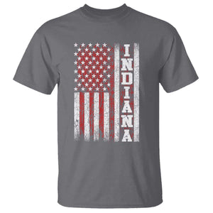 Indiana Fan T Shirt Classic Retro City USA Flag Patriotic American TS10 Charcoal Print Your Wear