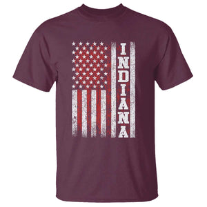 Indiana Fan T Shirt Classic Retro City USA Flag Patriotic American TS10 Maroon Print Your Wear