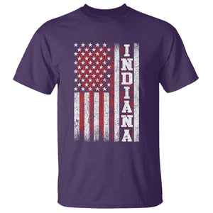Indiana Fan T Shirt Classic Retro City USA Flag Patriotic American TS10 Purple Print Your Wear