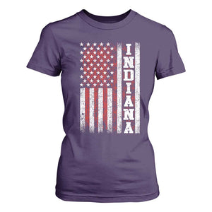Indiana Fan T Shirt For Women Classic Retro City USA Flag Patriotic American TS10 Purple Print Your Wear