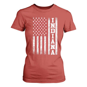 Indiana Fan T Shirt For Women Classic Retro City USA Flag Patriotic American TS10 Red Print Your Wear