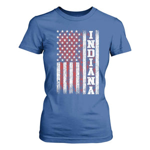 Indiana Fan T Shirt For Women Classic Retro City USA Flag Patriotic American TS10 Royal Blue Print Your Wear