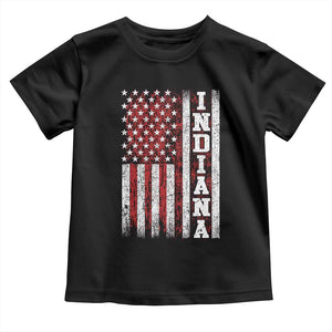 Indiana Fan Toddler T Shirt Classic Retro City USA Flag Patriotic American TS10 Black Print Your Wear