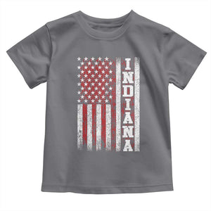 Indiana Fan Toddler T Shirt Classic Retro City USA Flag Patriotic American TS10 Charcoal Print Your Wear