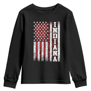 Indiana Fan Youth Sweatshirt Classic Retro City USA Flag Patriotic American TS10 Black Print Your Wear