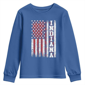 Indiana Fan Youth Sweatshirt Classic Retro City USA Flag Patriotic American TS10 Royal Blue Print Your Wear