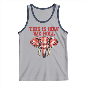 Alabama Fan Tank Top This Is How We Roll Elephant Bama Mascot Game Day TS10 Athletic Heather Navy Print Your Wear