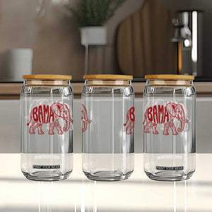 Alabama Fan Glass Can Retro Vintage City Elephant Bama Mascot Game Day TS10 Print Your Wear