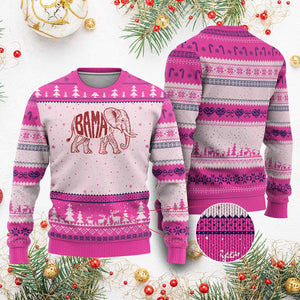 Alabama Fan Ugly Christmas Sweater Retro Vintage City Elephant Bama Mascot Game Day TS10 Hot Pink Print Your Wear