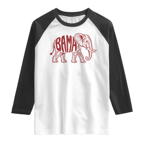 Alabama Fan Raglan Shirt Retro Vintage City Elephant Bama Mascot Game Day TS10 White Black Print Your Wear