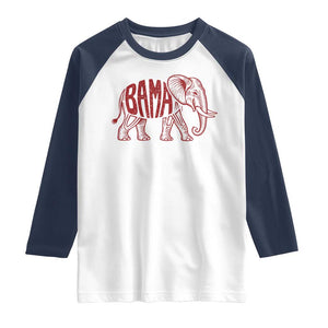 Alabama Fan Raglan Shirt Retro Vintage City Elephant Bama Mascot Game Day TS10 White Navy Print Your Wear