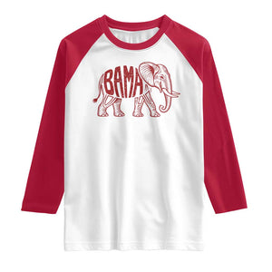 Alabama Fan Raglan Shirt Retro Vintage City Elephant Bama Mascot Game Day TS10 White Red Print Your Wear