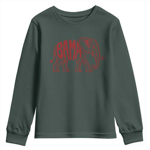 Alabama Fan Youth Sweatshirt Retro Vintage City Elephant Bama Mascot Game Day TS10 Dark Forest Green Print Your Wear