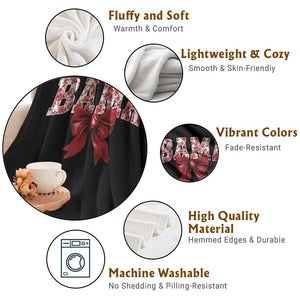 Vintage Bama Coquette Bow Throw Blanket Retro Varsity Alabama Football Lover AL State TS10 Print Your Wear