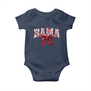 Vintage Bama Coquette Bow Baby Onesie Retro Varsity Alabama Football Lover AL State TS10 Navy Print Your Wear
