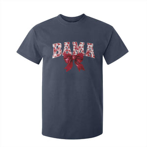 Vintage Bama Coquette Bow T Shirt For Kid Retro Varsity Alabama Football Lover AL State TS10 Navy Print Your Wear