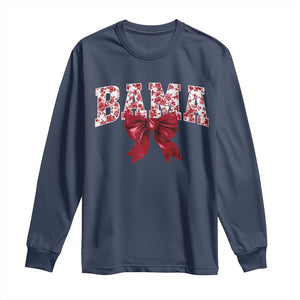 Vintage Bama Coquette Bow Long Sleeve Shirt Retro Varsity Alabama Football Lover AL State TS10 Navy Print Your Wear