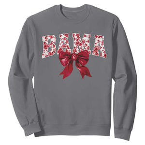 Vintage Bama Coquette Bow Sweatshirt Retro Varsity Alabama Football Lover AL State TS10 Charcoal Print Your Wear