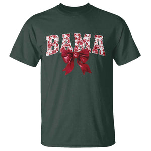 Vintage Bama Coquette Bow T Shirt Retro Varsity Alabama Football Lover AL State TS10 Dark Forest Green Print Your Wear