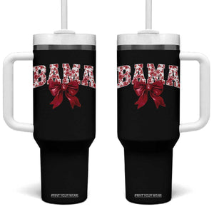Vintage Bama Coquette Bow Tumbler With Handle Retro Varsity Alabama Football Lover AL State TS10 One Size: 40 oz Black Print Your Wear