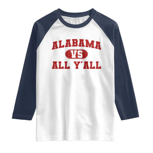Alabama Fan Raglan Shirt Vintage Sports Design Red Design Game Day TS10 White Navy Print Your Wear