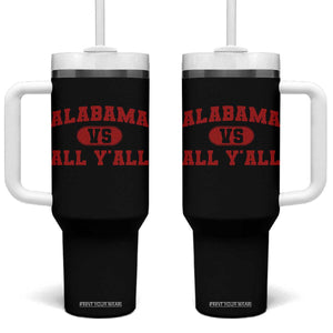 Alabama Fan Tumbler With Handle Vintage Sports Design Red Design Game Day TS10 One Size: 40 oz Black Print Your Wear
