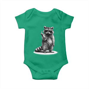 Raccoon Meme Baby Onesie Middle Finger Trash Panda Sarcastic Humor TS10 Irish Green Print Your Wear